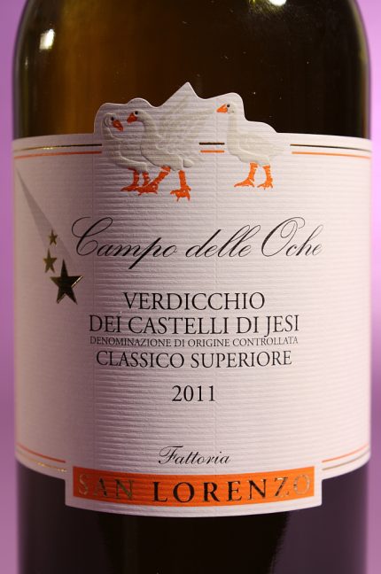 etichetta del vino campo delle oche 2011 da 750 millilitri dell'azienda agricola Fattorie San Lorenzo