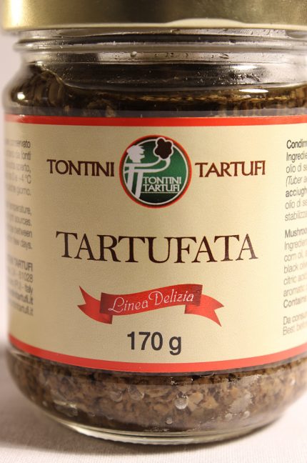 Etichetta della tartufata da 170g dell'azienda Tontini Tartufi