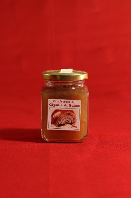 Confettura di cipolla di Suasa in confezione da 220 grammi dell'azienda agricola i Lubachi di Fratte Rosa