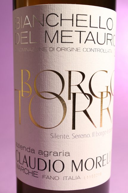 Etichetta del vino Borgo Torre, Bianchello del Metauro dell'azienda agricola Claudio Morelli