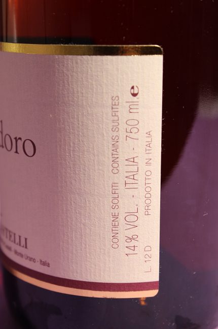 Etichetta posteriore del vino Sant'Isidoro dell'azienda agricola Maria Pia Castelli